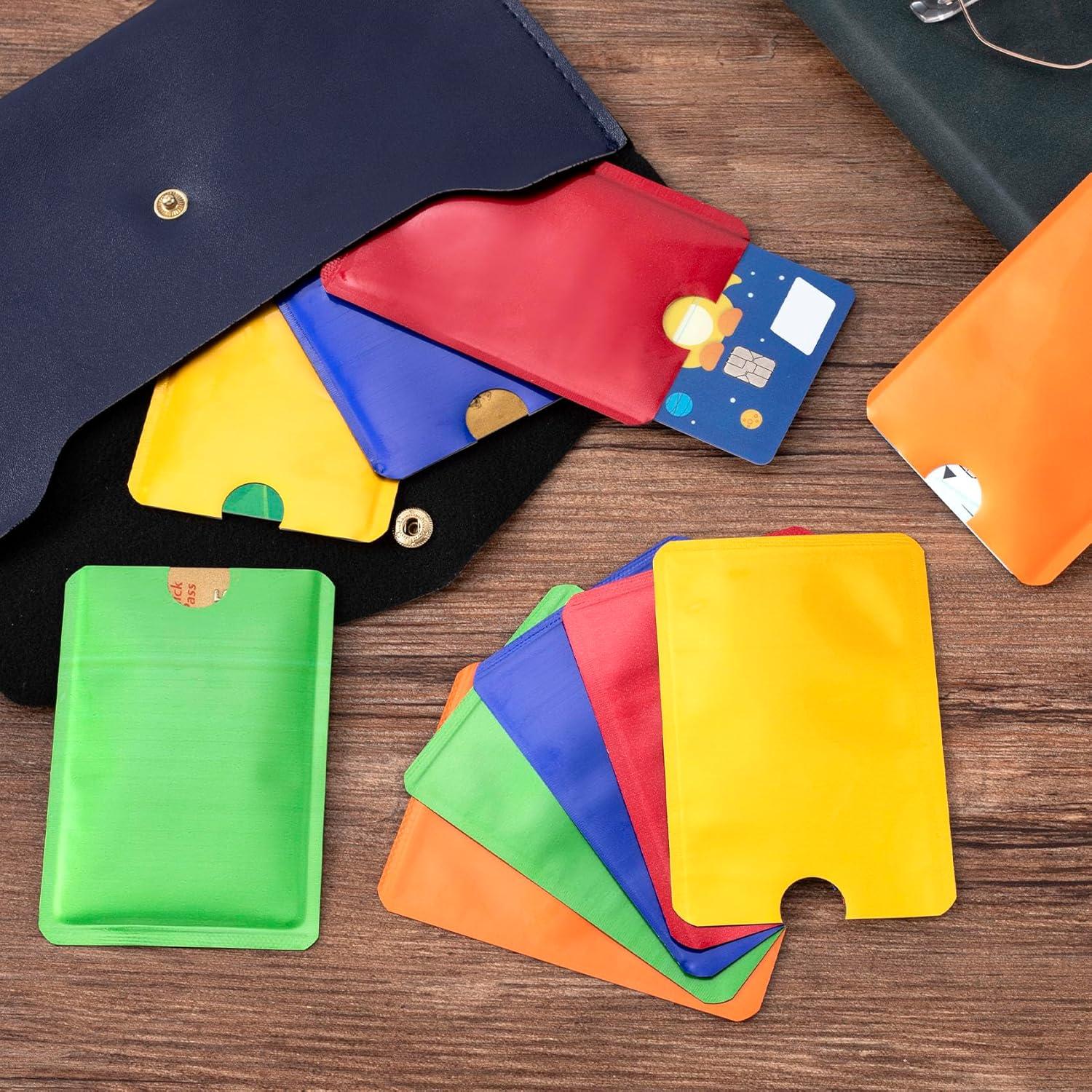 OIIKI 20 Fundas Bloqueadoras RFID Aluminio Coloridas 6.2x9cm