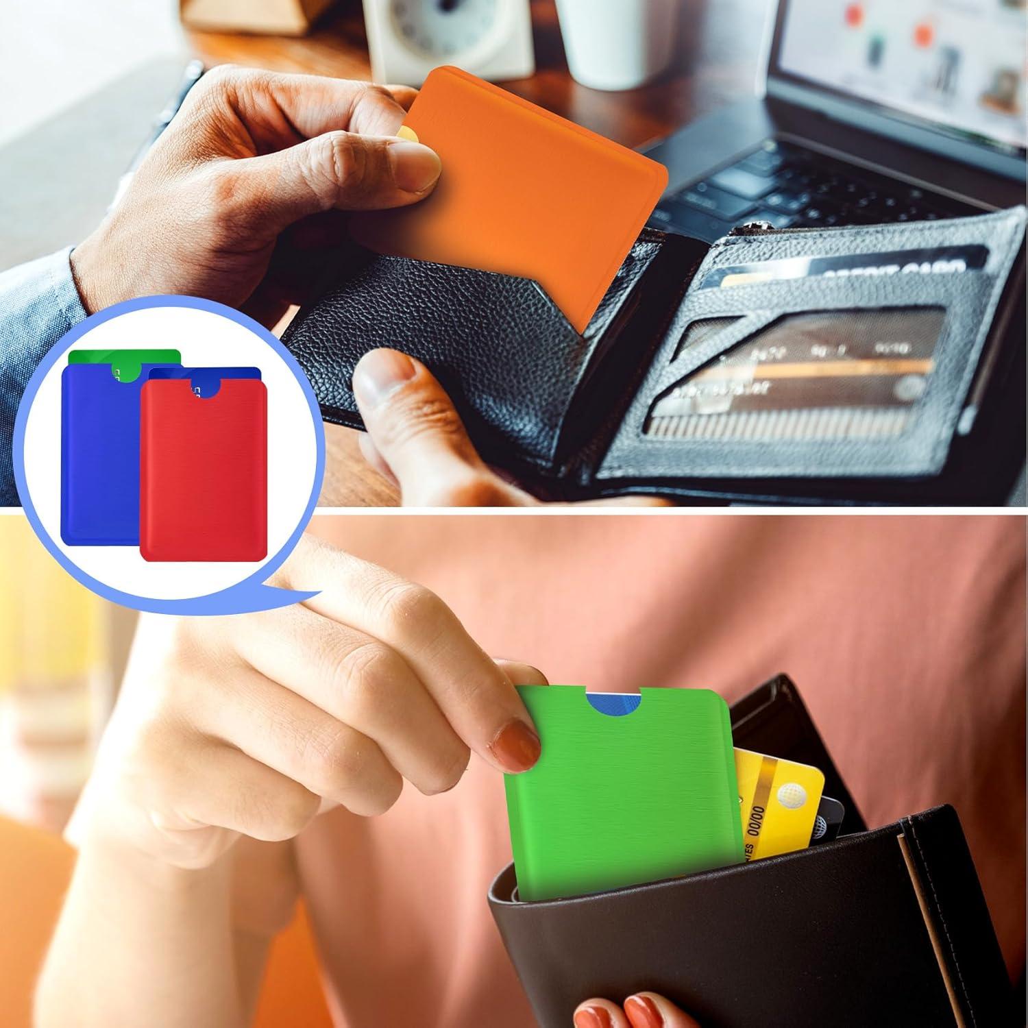 OIIKI 20 Fundas Bloqueadoras RFID Aluminio Coloridas 6.2x9cm
