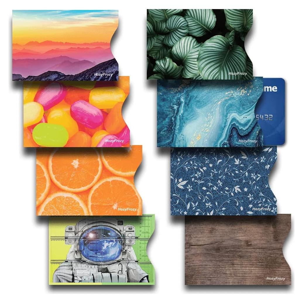 8 Fundas Bloqueadoras RFID HozyFrozy - Diseño Colorido
