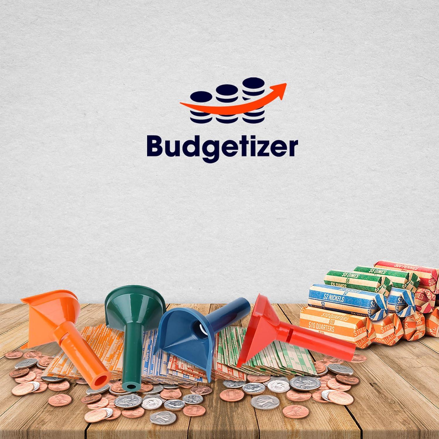 Tuberías Clasificadoras de Monedas Budgetizer - 4 Colores + 100 Envolturas