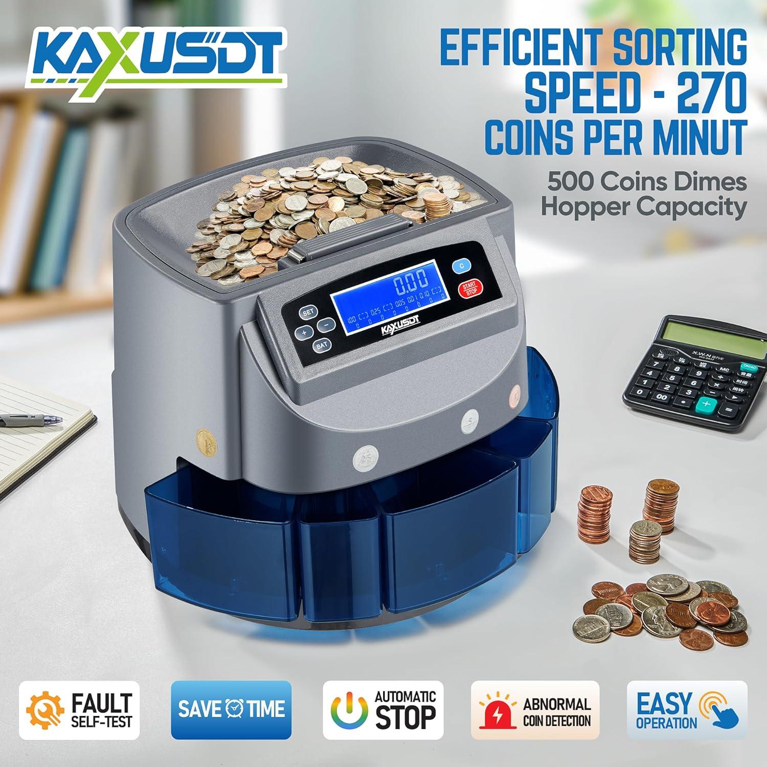 Máquina Contadora de Monedas KAXUSDT CNCM-701 500 Monedas