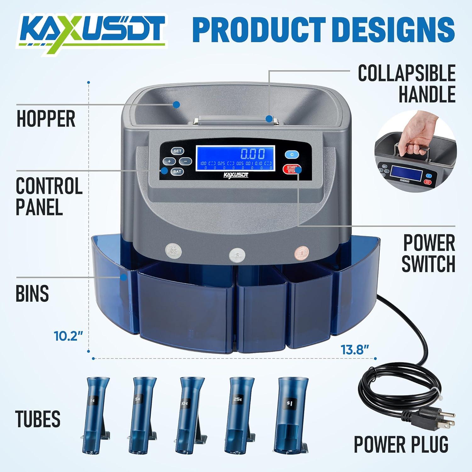 Máquina Contadora de Monedas KAXUSDT CNCM-701 500 Monedas