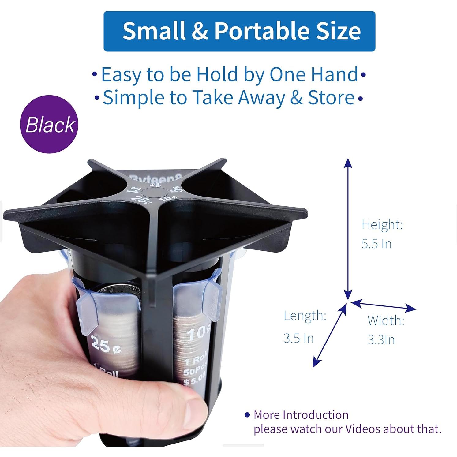 Contador de Monedas 5 en 1 Byteen8 Negro - Organizador y Clasificador