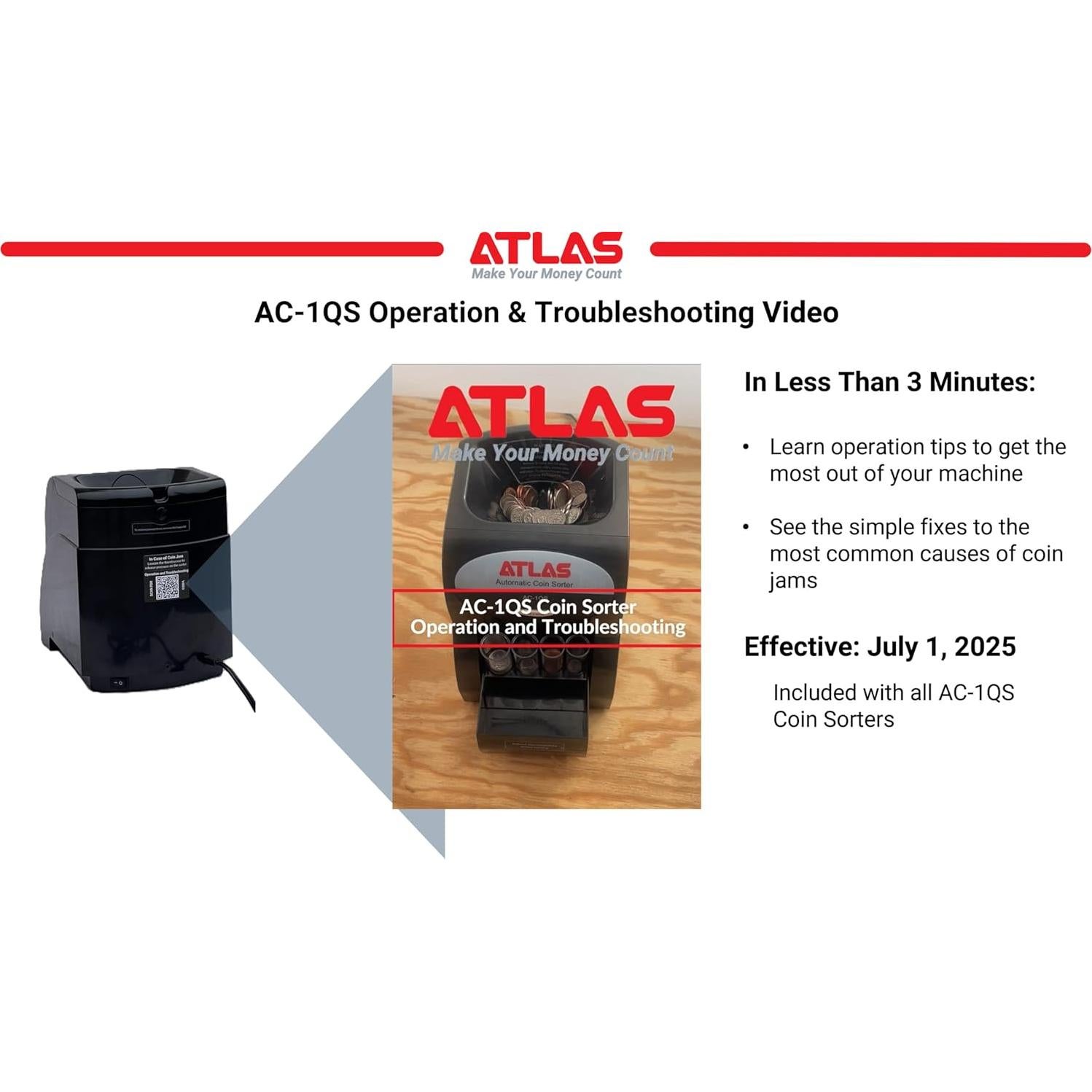 Clasificador Automático de Monedas Atlas AC-1QS, 156 Monedas/min