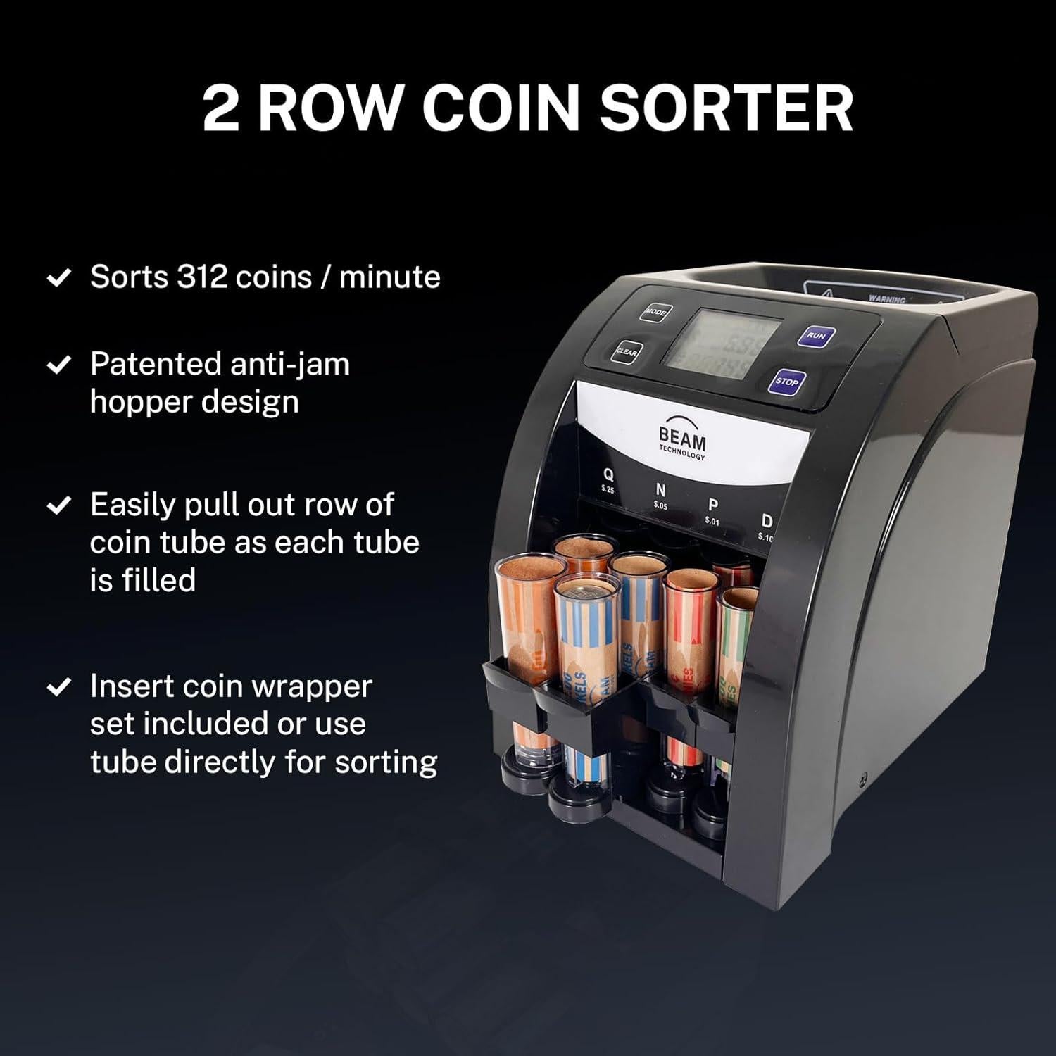 Clasificador de Monedas Eléctrico Beam CSD-2000 con Pantalla Digital