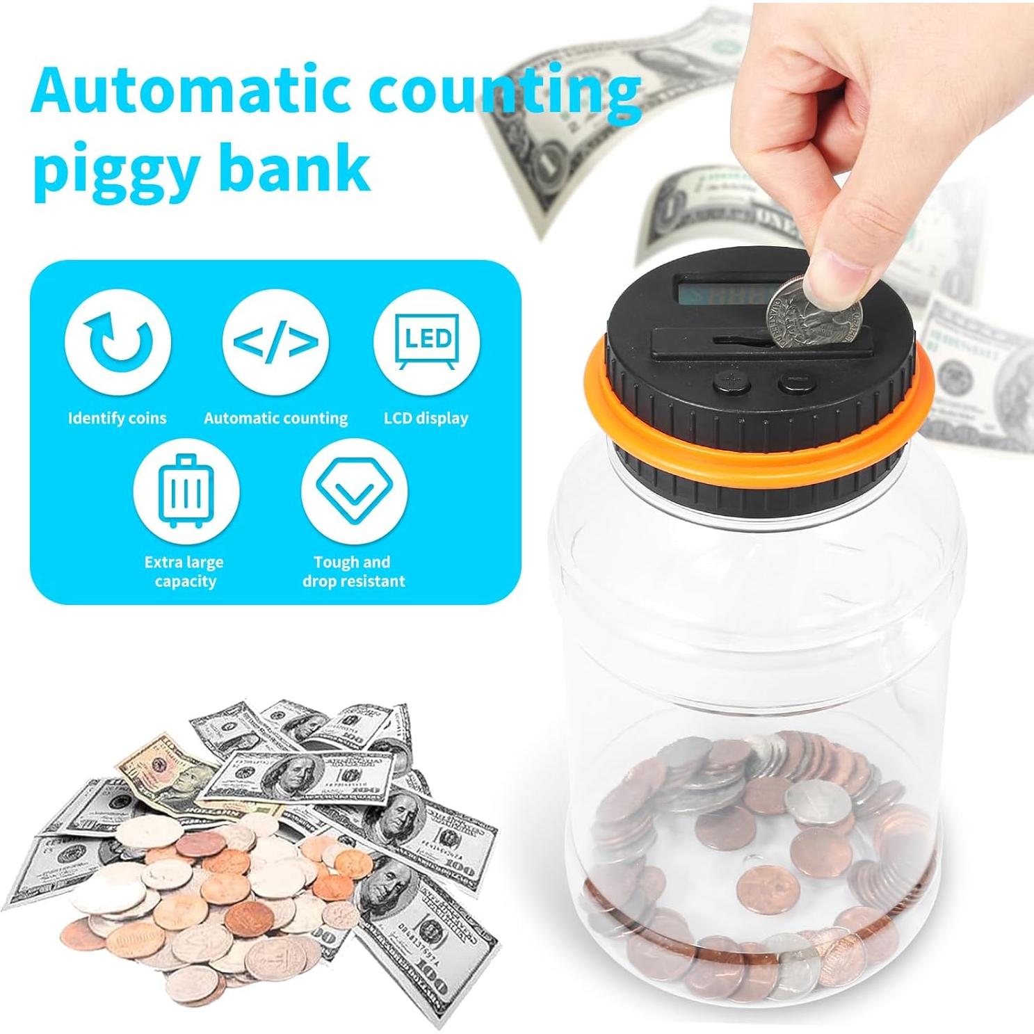 Alcancía Digital Qiekaka con Contador LCD para Monedas