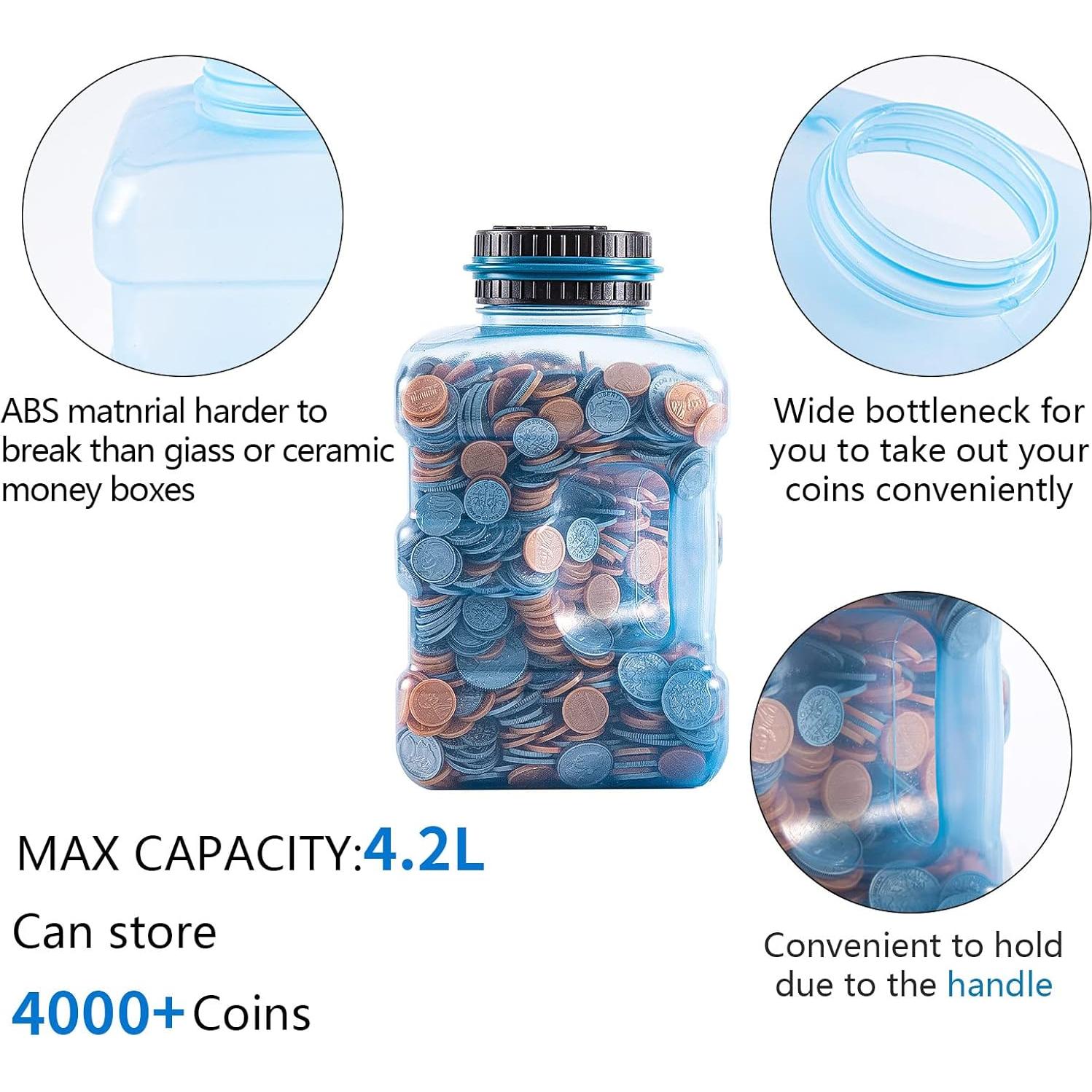 Hucha Digital Thyggzjbs 4.2L con Contador LCD para Monedas