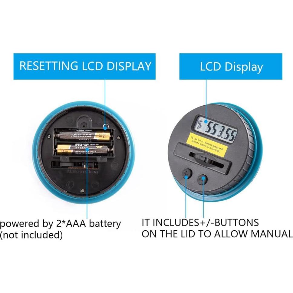 Hucha Digital Thyggzjbs 4.2L con Contador LCD para Monedas