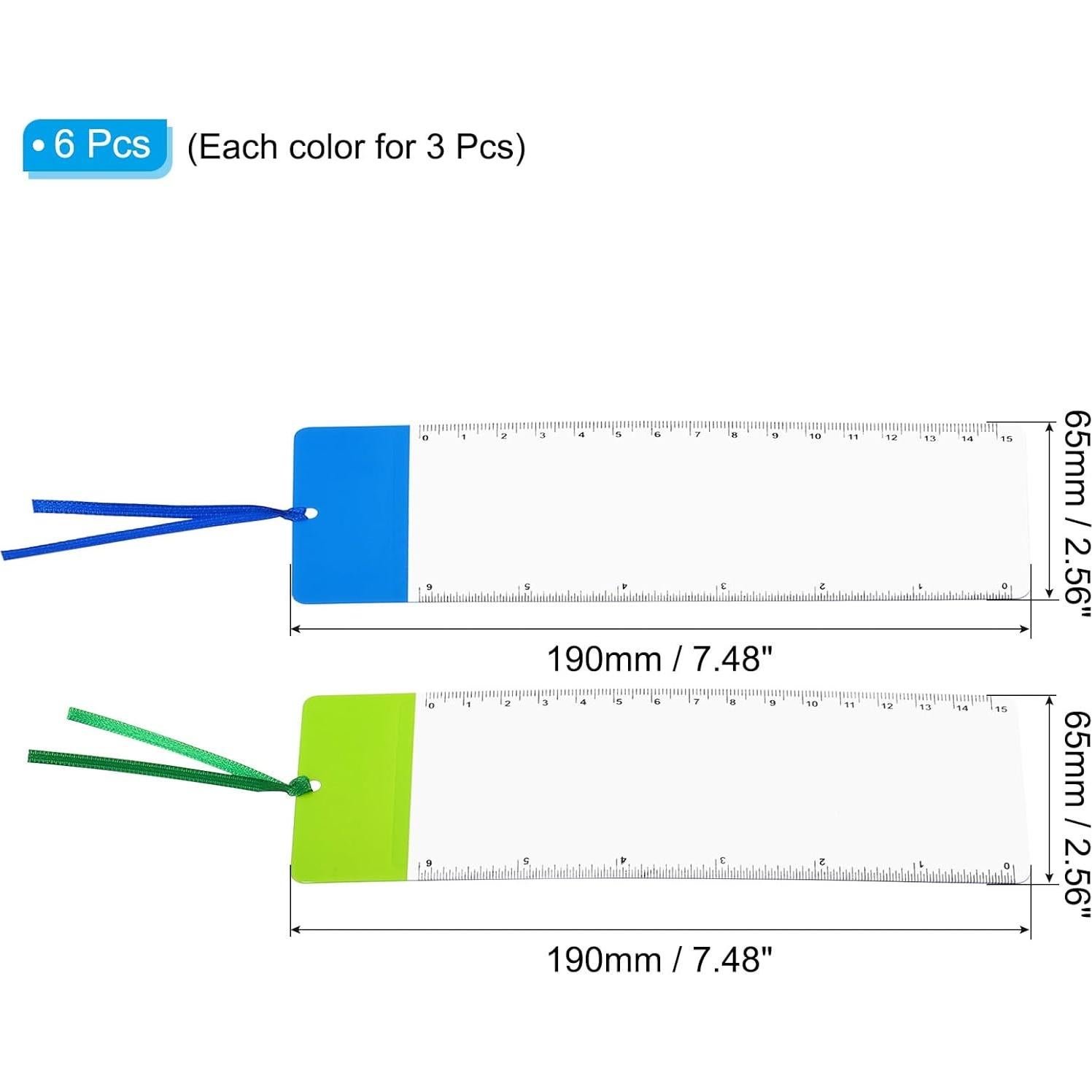 Marcador Lupa PATIKIL 3X con Regla - Paquete de 6 Unidades
