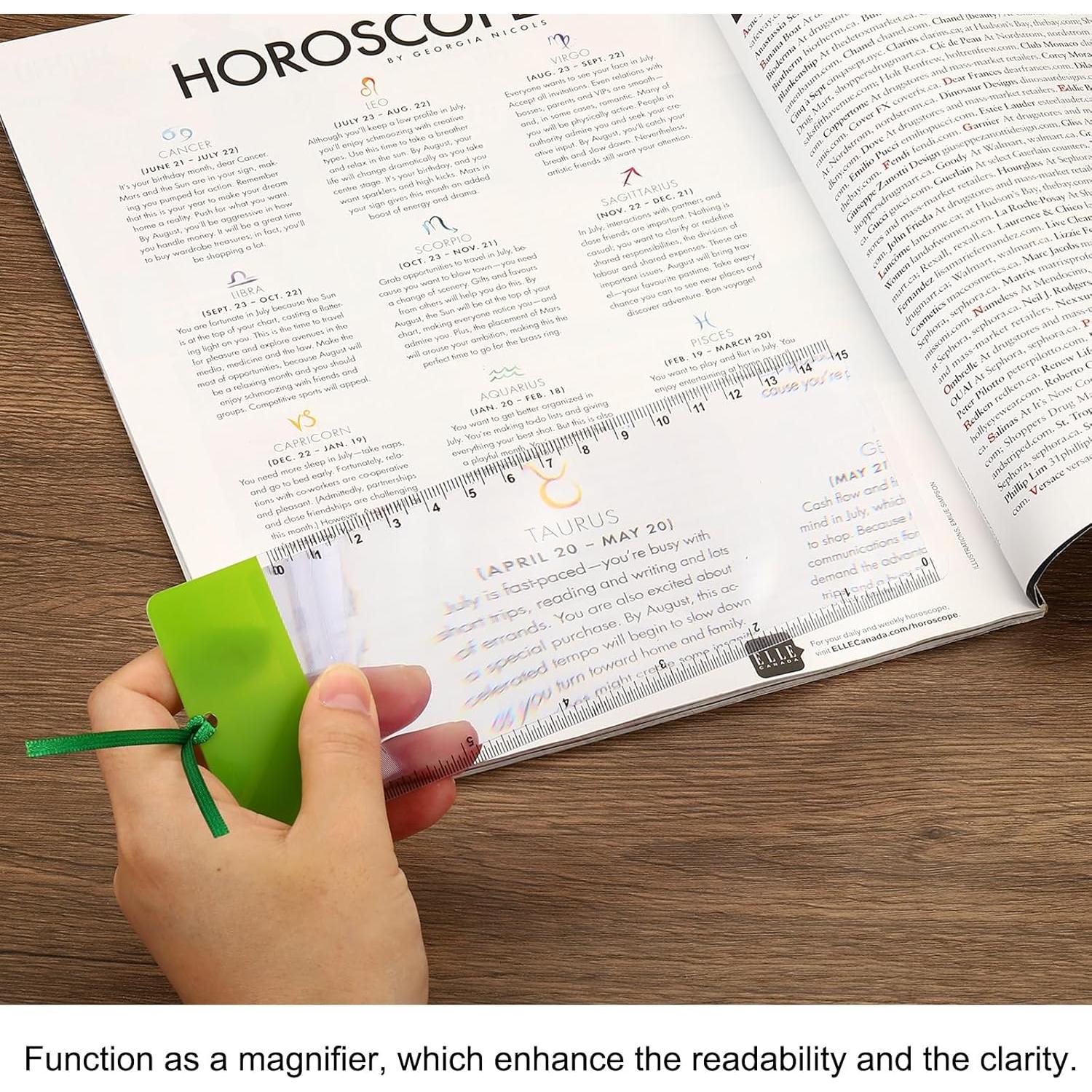 Marcador Lupa PATIKIL 3X con Regla - Paquete de 6 Unidades