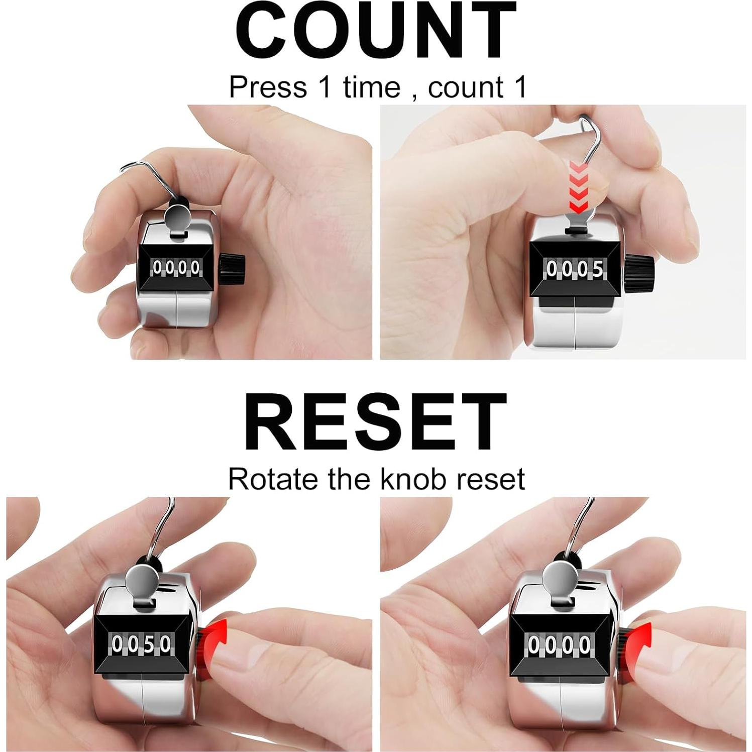 Contador Clicker de Mano Decymis 002 - 2 Paquetes de Metal