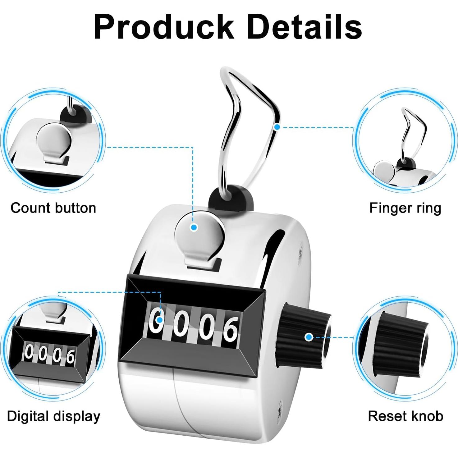 Contador Clicker de Mano Decymis 002 - 2 Paquetes de Metal