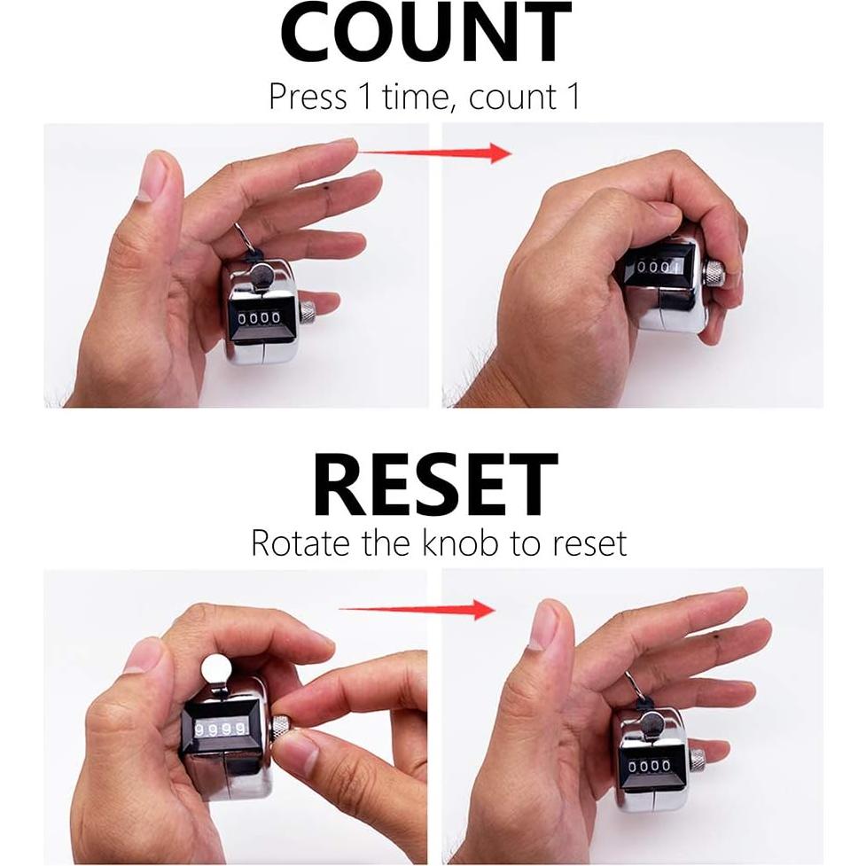 Contador de Clics Digital Mecánico Amble - Carcasa de Metal