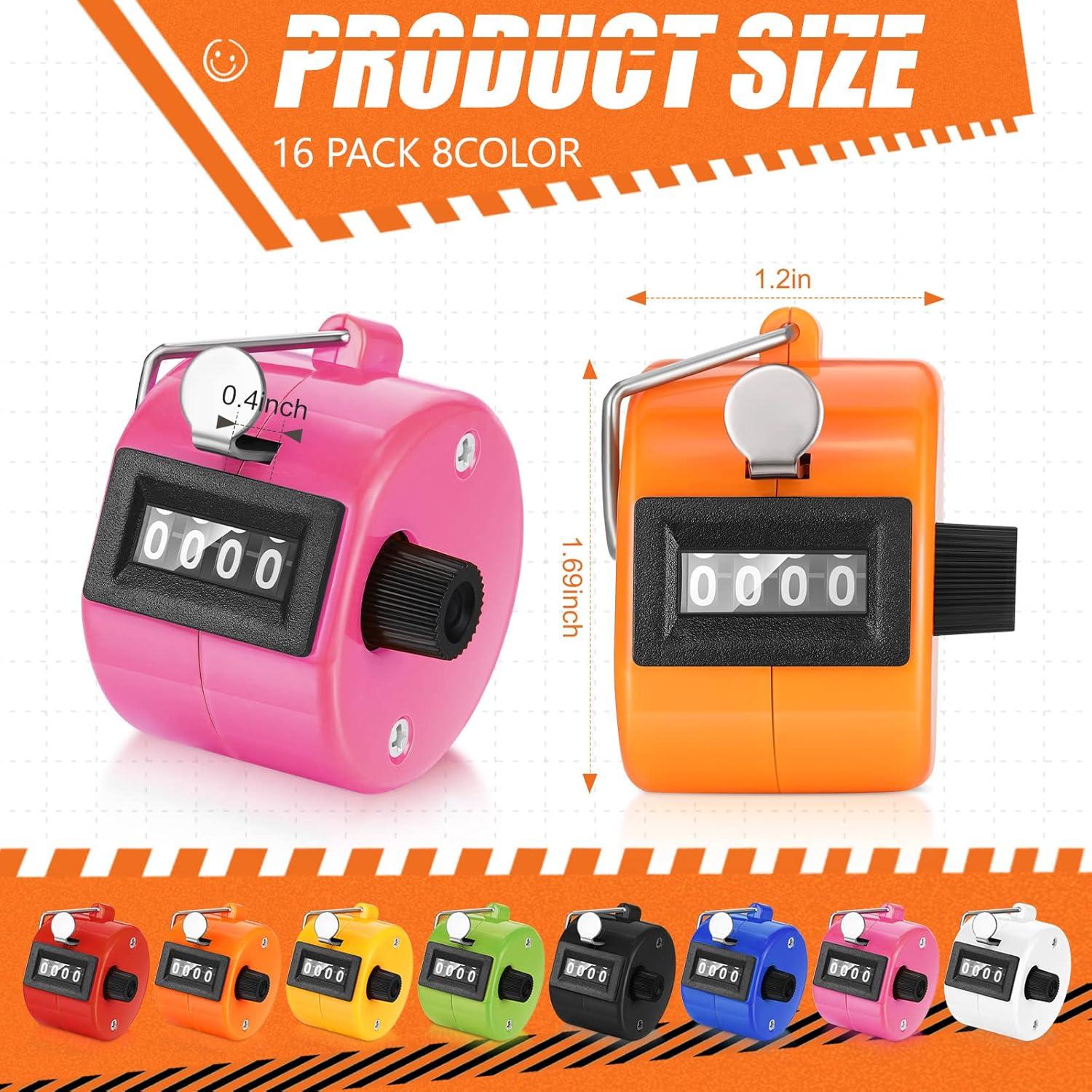 Contador Manual Clicker Kathfly 16 Pcs 4 Dígitos Multicolor