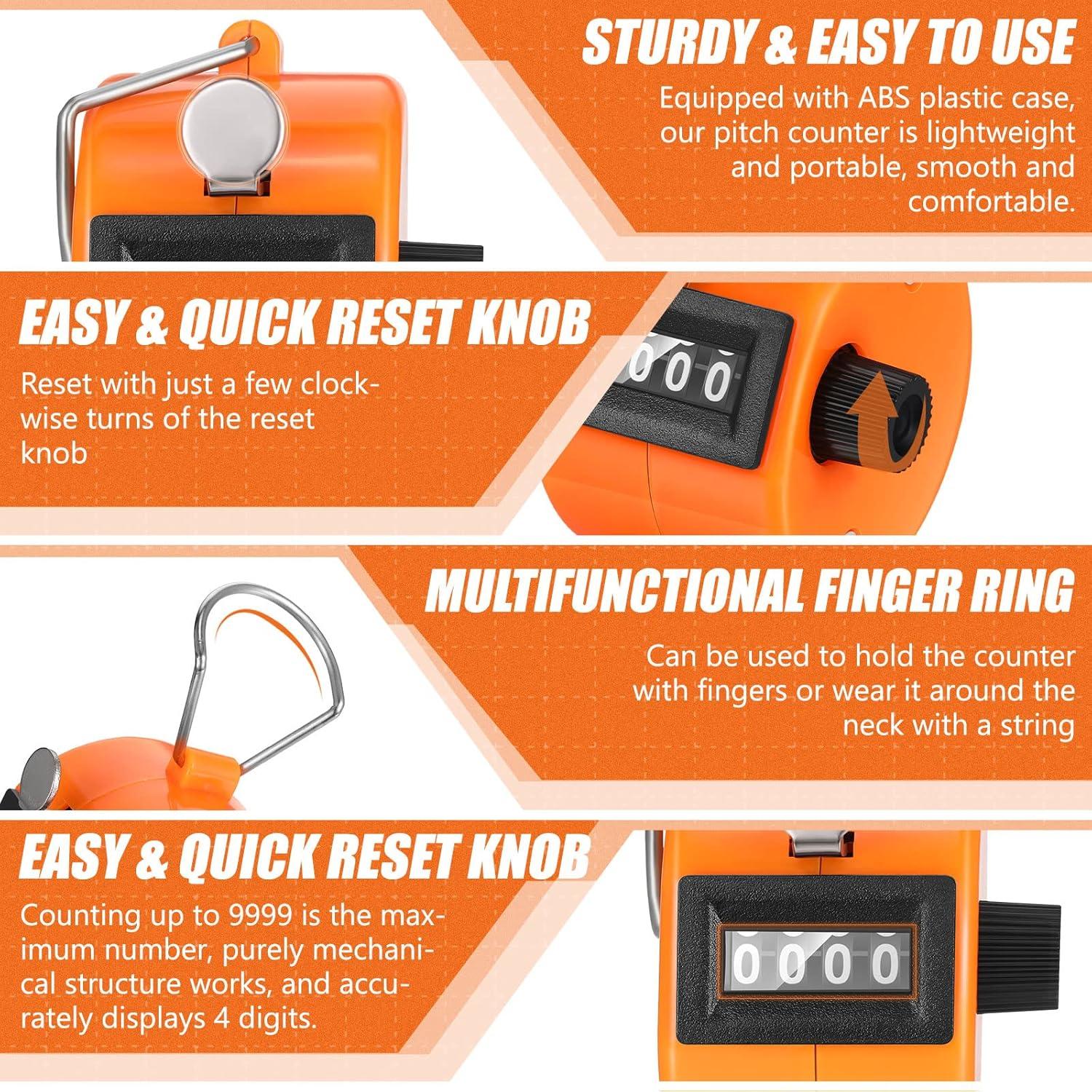 Contador Manual Clicker Kathfly 16 Pcs 4 Dígitos Multicolor