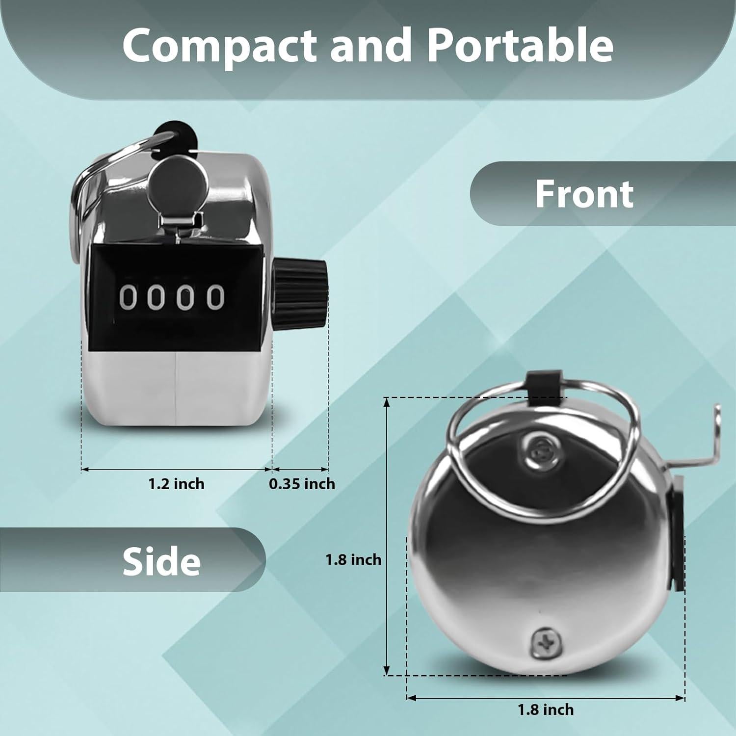 Paquete de 6 Contadores de Clicker POXXU de Metal 4 Dígitos