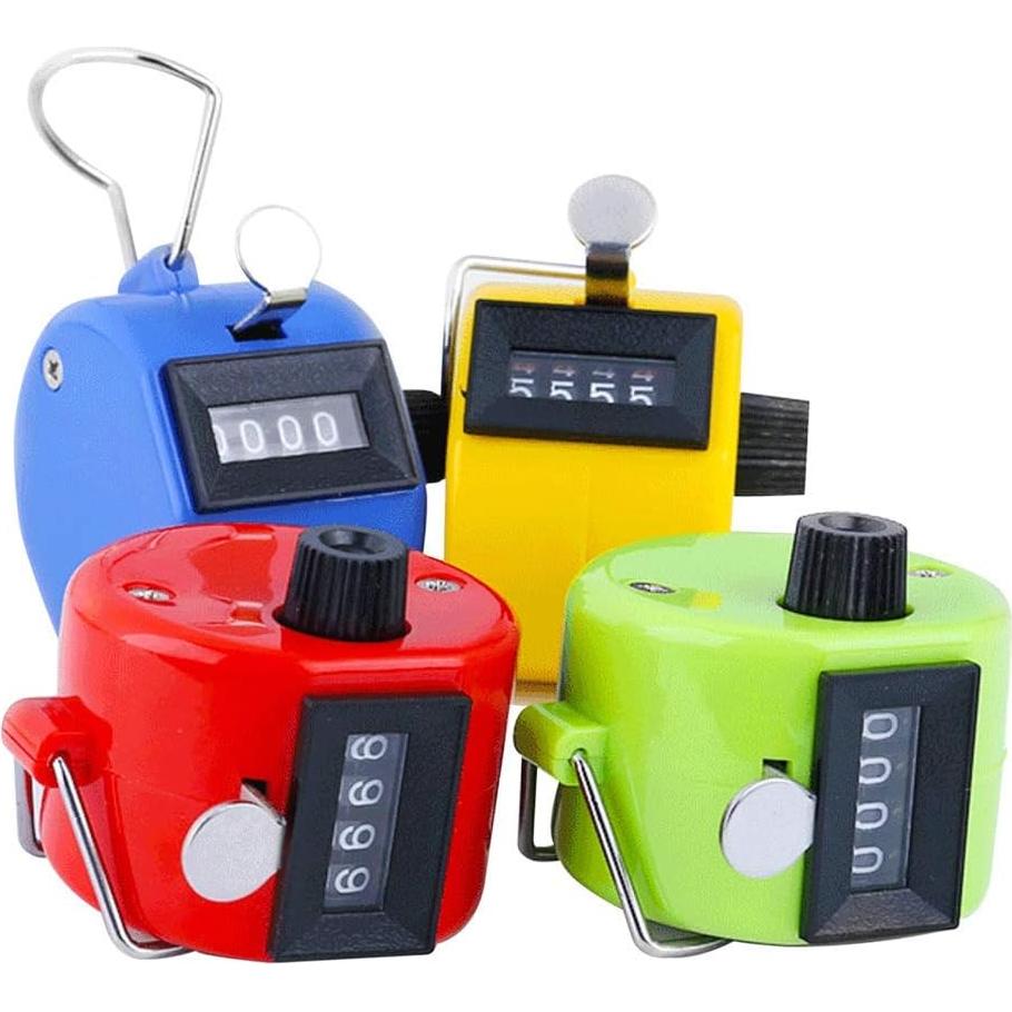 Contadores de Mano Tebery - Paquete de 8 Colores 4 Dígitos