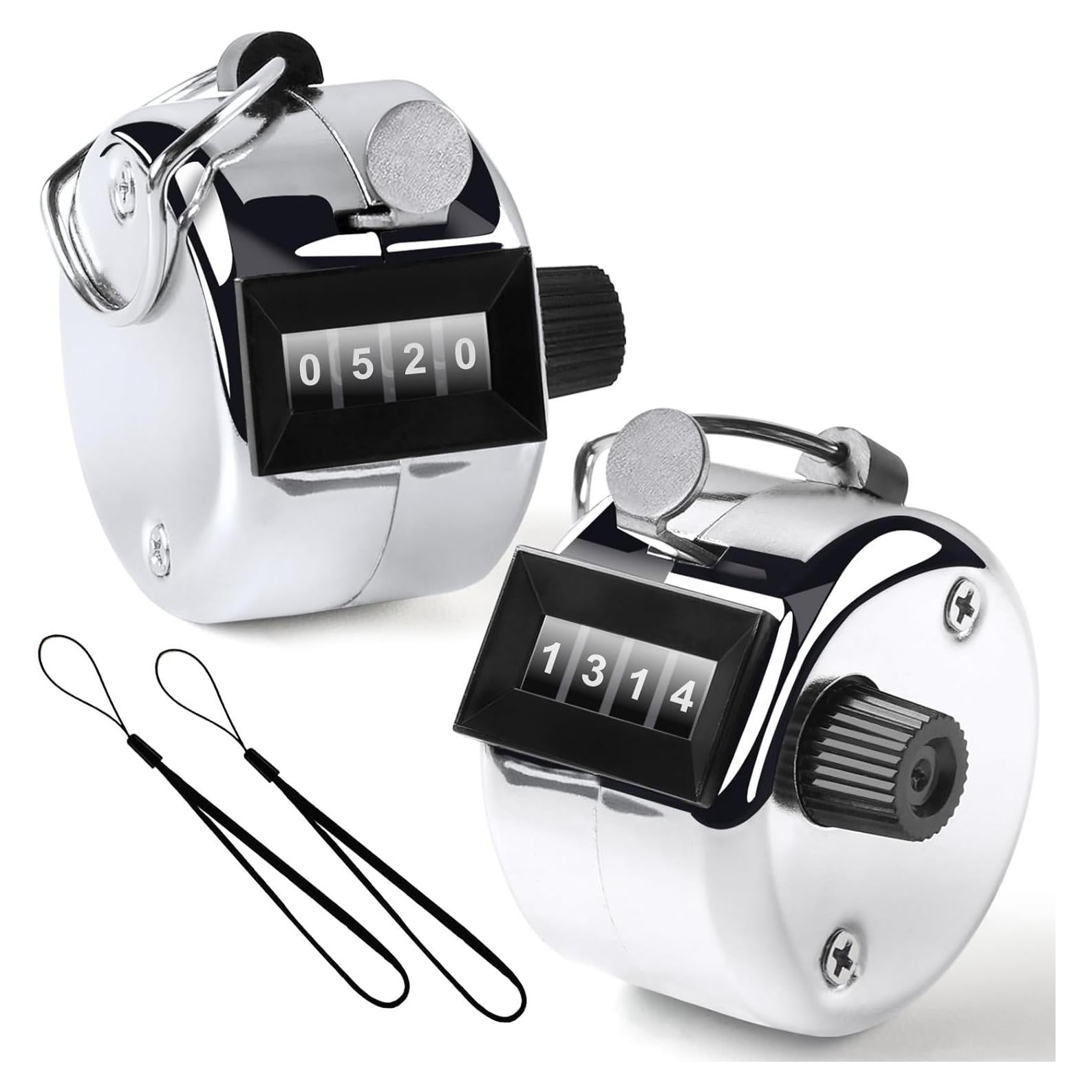 Contador Clicker Manual GIMKUFR 4 Dígitos Plateado - 2 Pcs