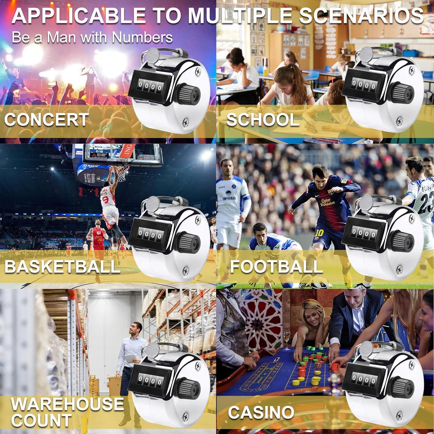 Contador Clicker Manual GIMKUFR 4 Dígitos Plateado - 2 Pcs