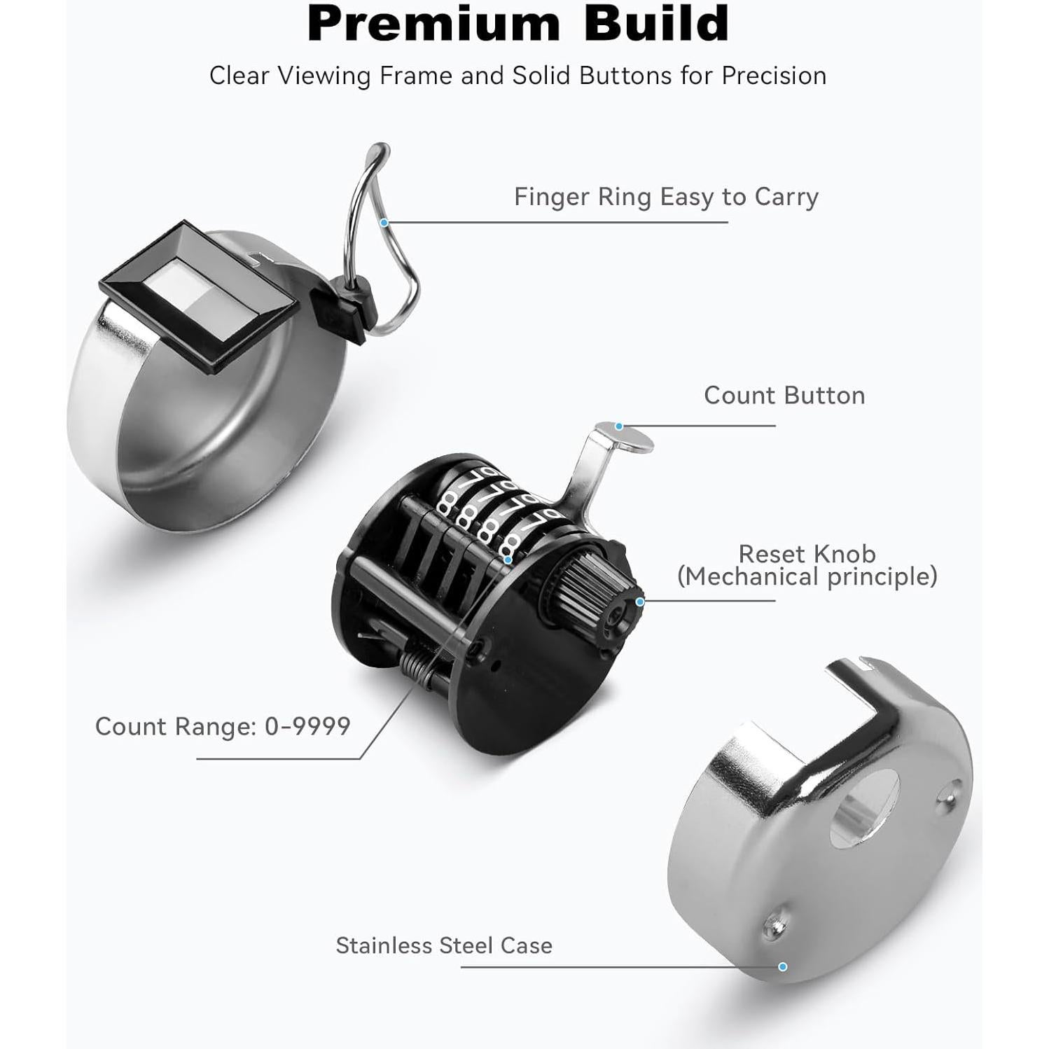 Contador Manual de Metal Anyongora 4 Dígitos Plata