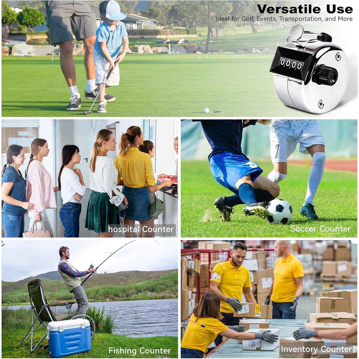 Contador Manual de Metal Anyongora 4 Dígitos Plata