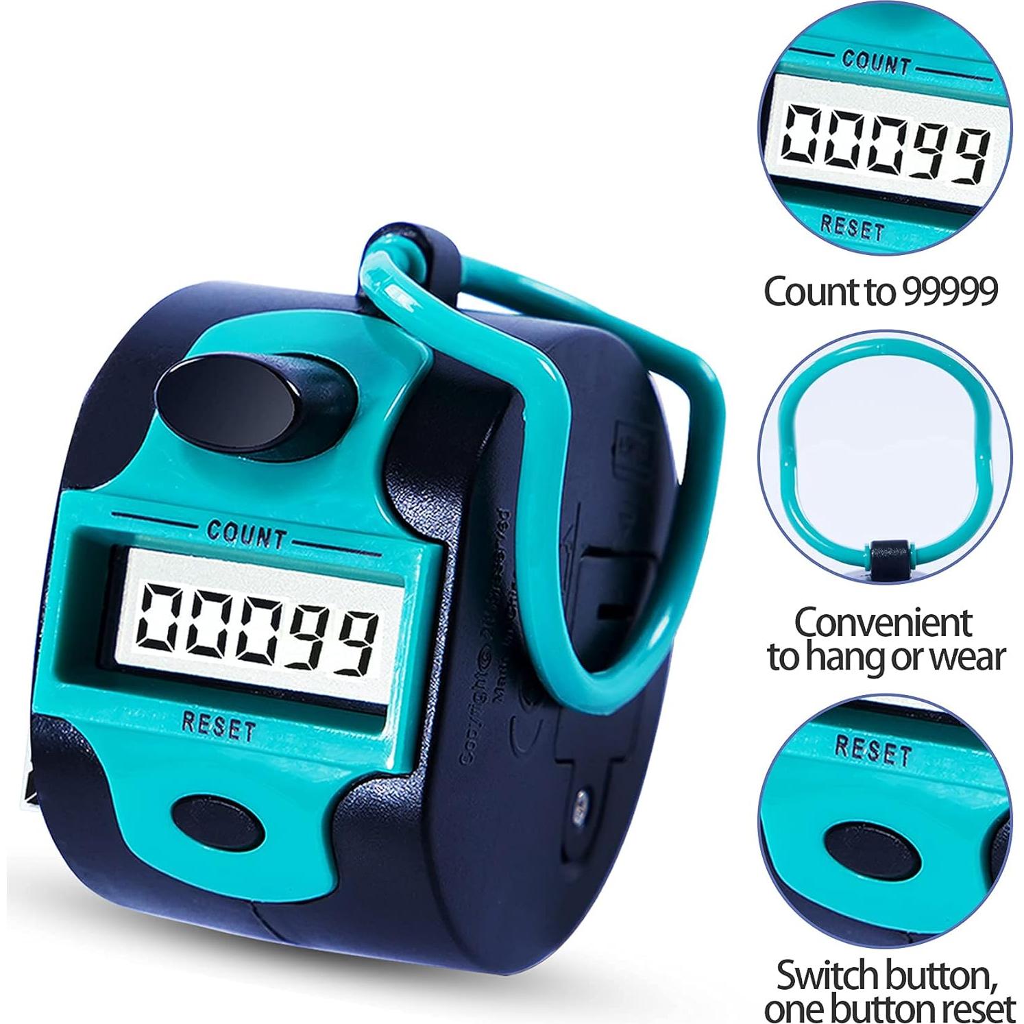 Contador Manual Digital TESEAS 5 Dígitos Azul Portátil