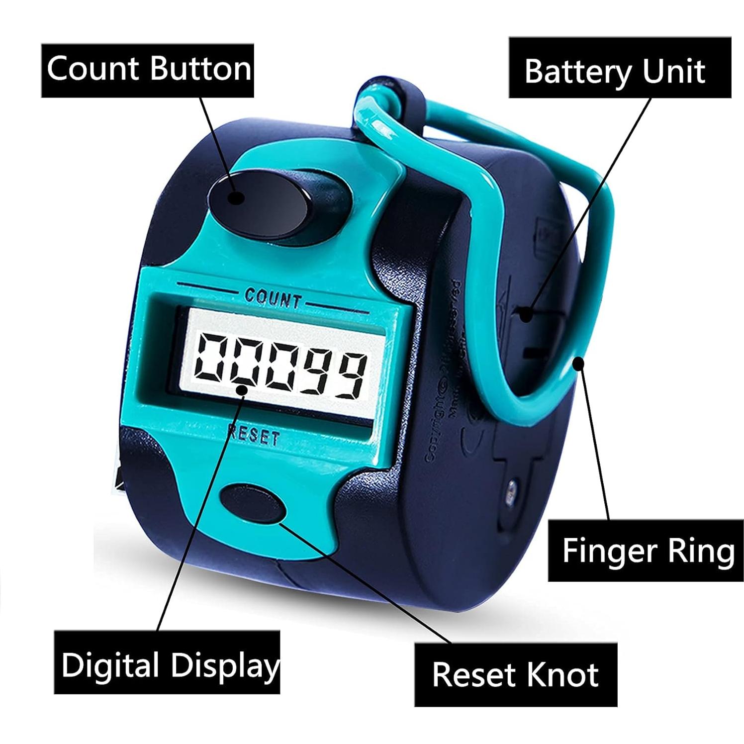 Contador Manual Digital TESEAS 5 Dígitos Azul Portátil