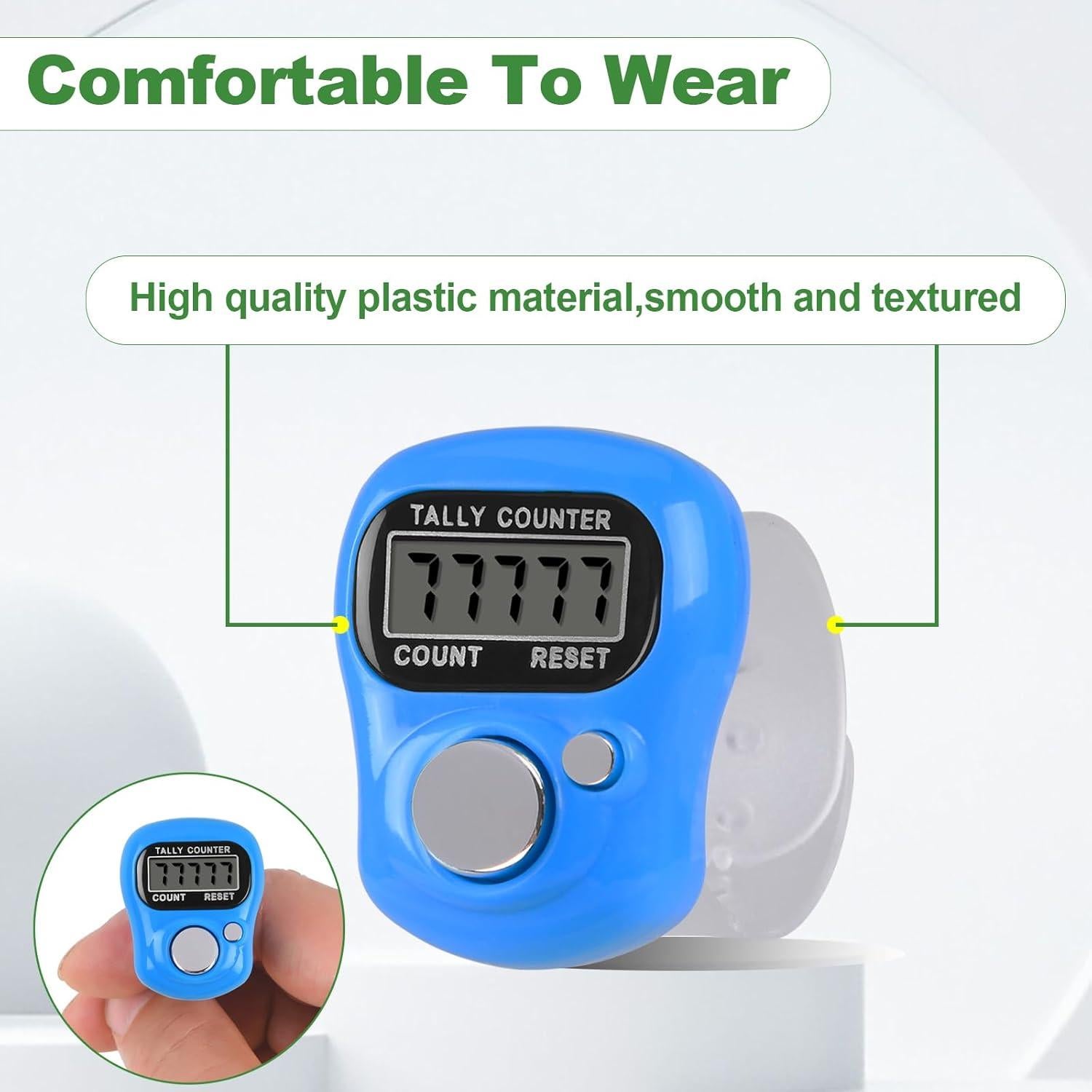 Contador Digital de Dedo WEIMELTOY 5 Dígitos LCD para Tejer y Golf