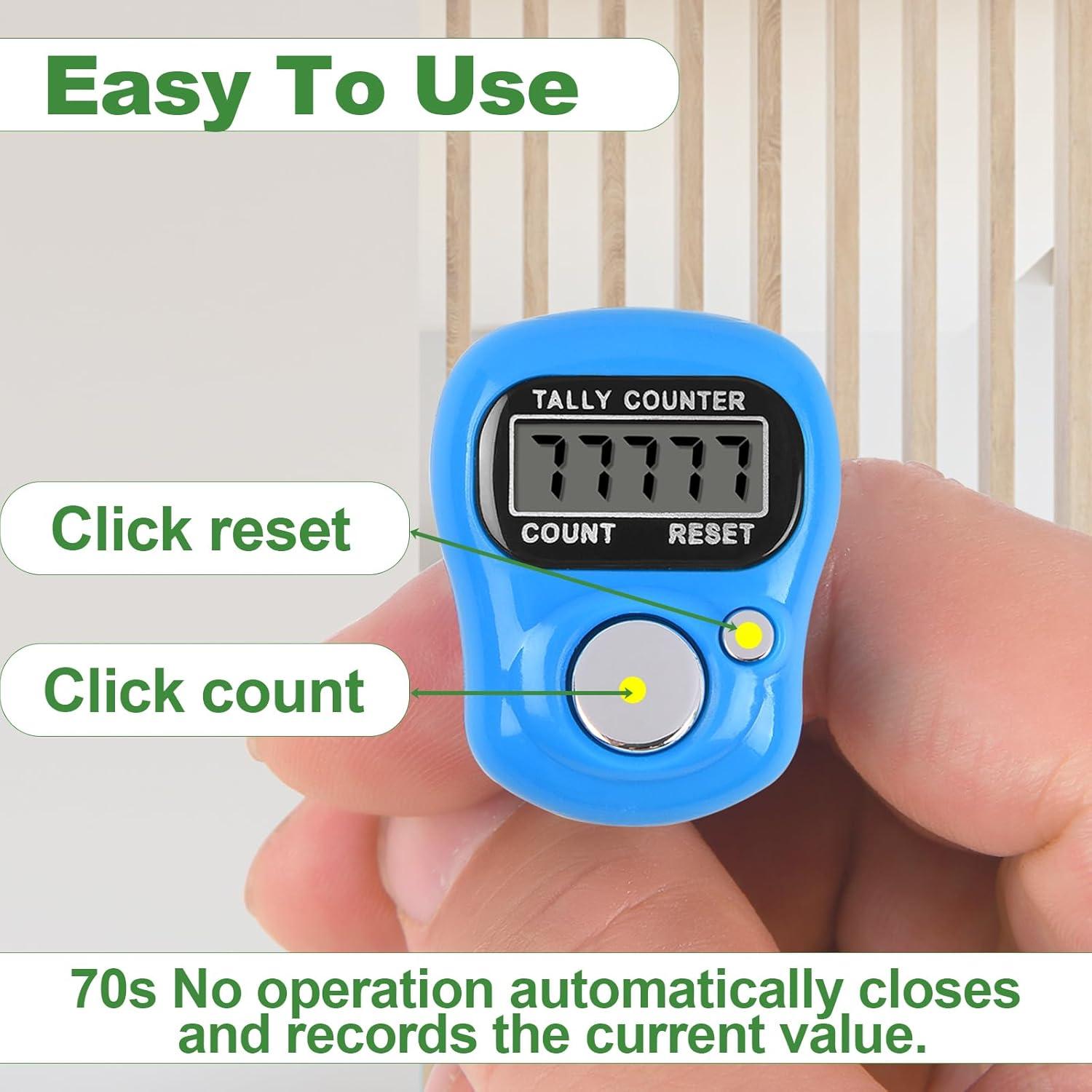 Contador Digital de Dedo WEIMELTOY 5 Dígitos LCD para Tejer y Golf