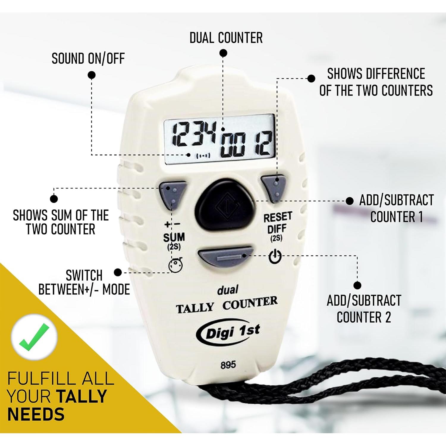 Contador Digital Doble Digi 1st TC-895 para Deportes