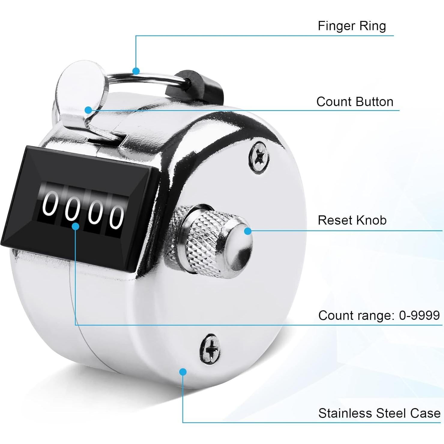 Contador de Mano Oligei 4 Dígitos Metal Sin Batería - 2 Unidades