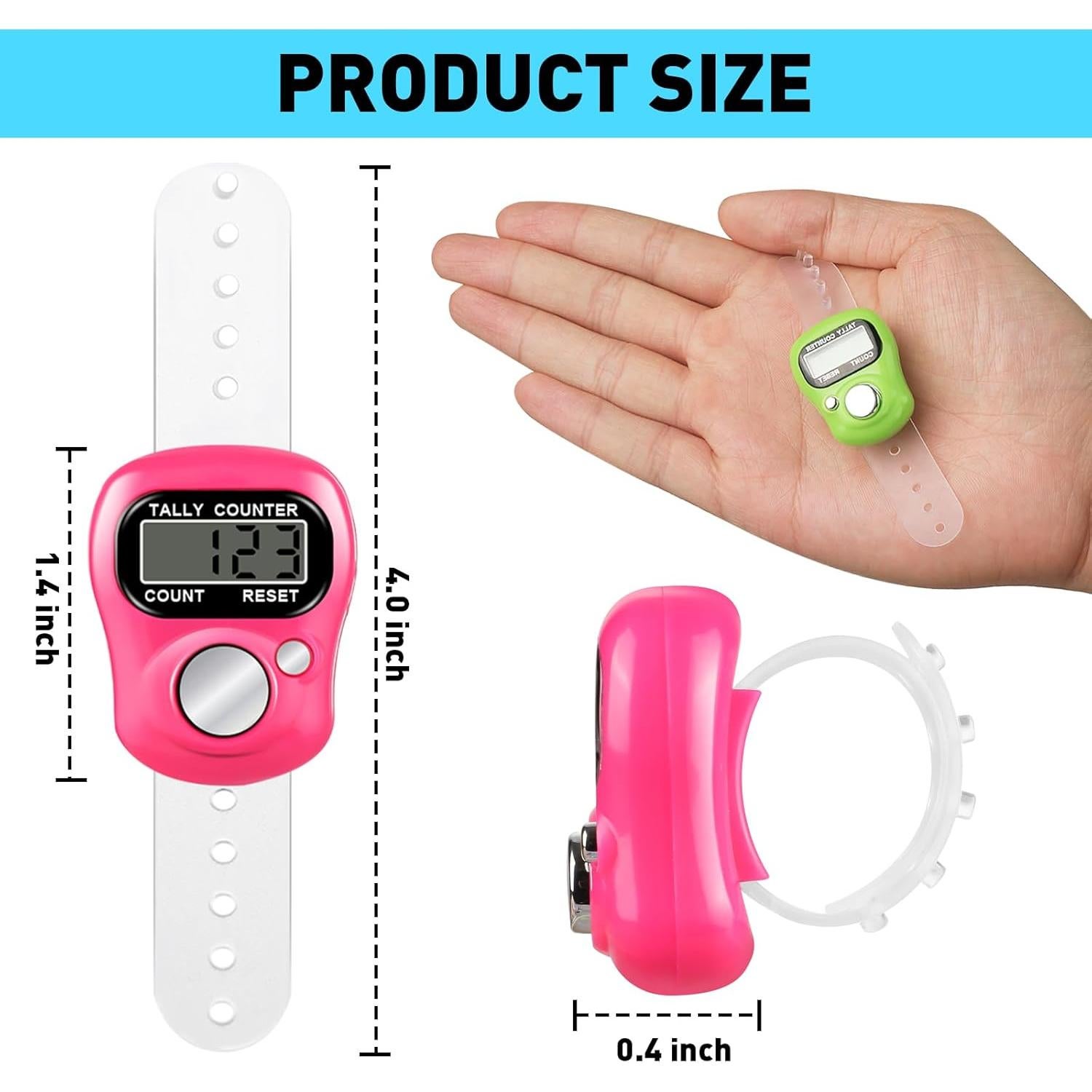 Contador de Dedo Electrónico ALDMIO - 15 Unidades, Pantalla Digital