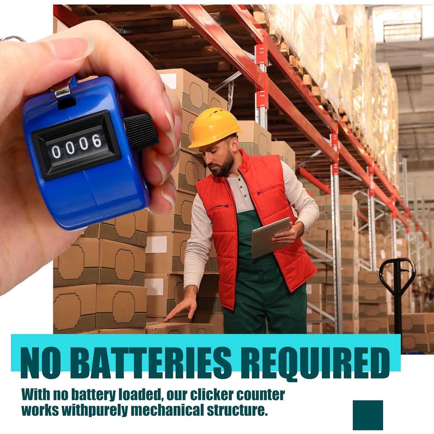 Contador Manual de Mano Kingdder 25 Pcs 4 Dígitos Multicolor