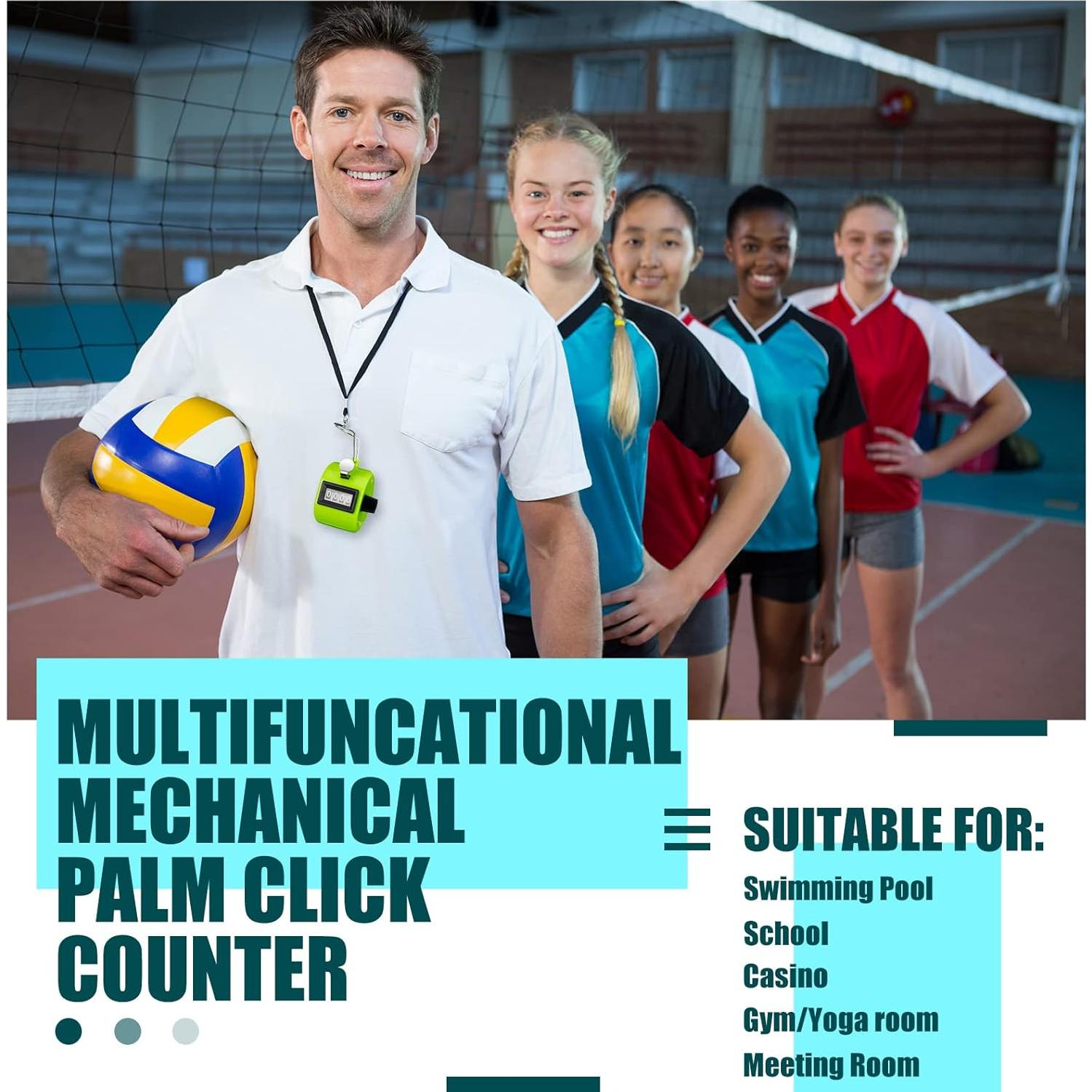 Contador Manual de Mano Kingdder 25 Pcs 4 Dígitos Multicolor