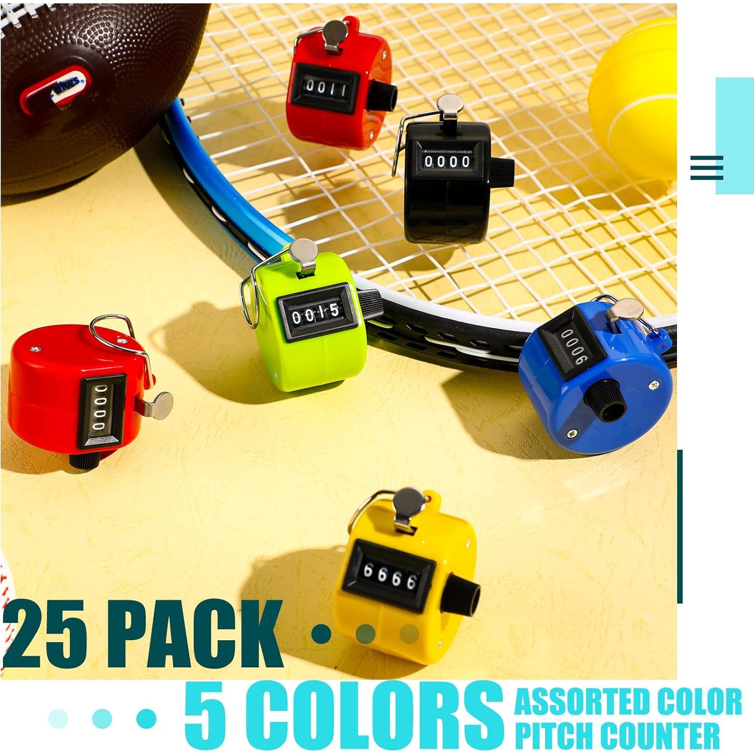 Contador Manual de Mano Kingdder 25 Pcs 4 Dígitos Multicolor