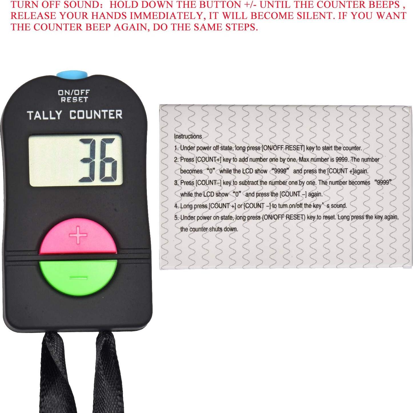 Contador Electrónico de Mano Tally 4 Dígitos con Cordón