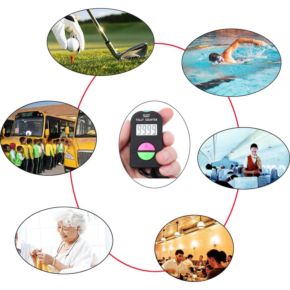 Contador Electrónico de Mano Tally 4 Dígitos con Cordón