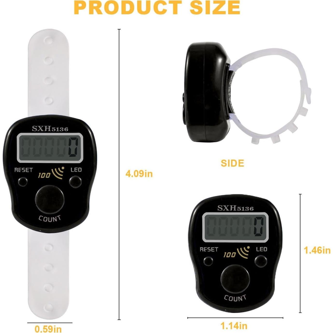 Contador de Dedo Digital TESEAS 5 Piezas LED 99999