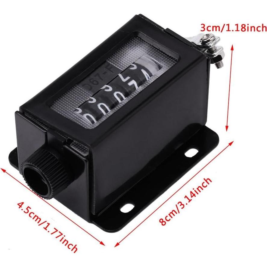 Contador Digital Mecánico 5 Dígitos Walfront D67-F Negro