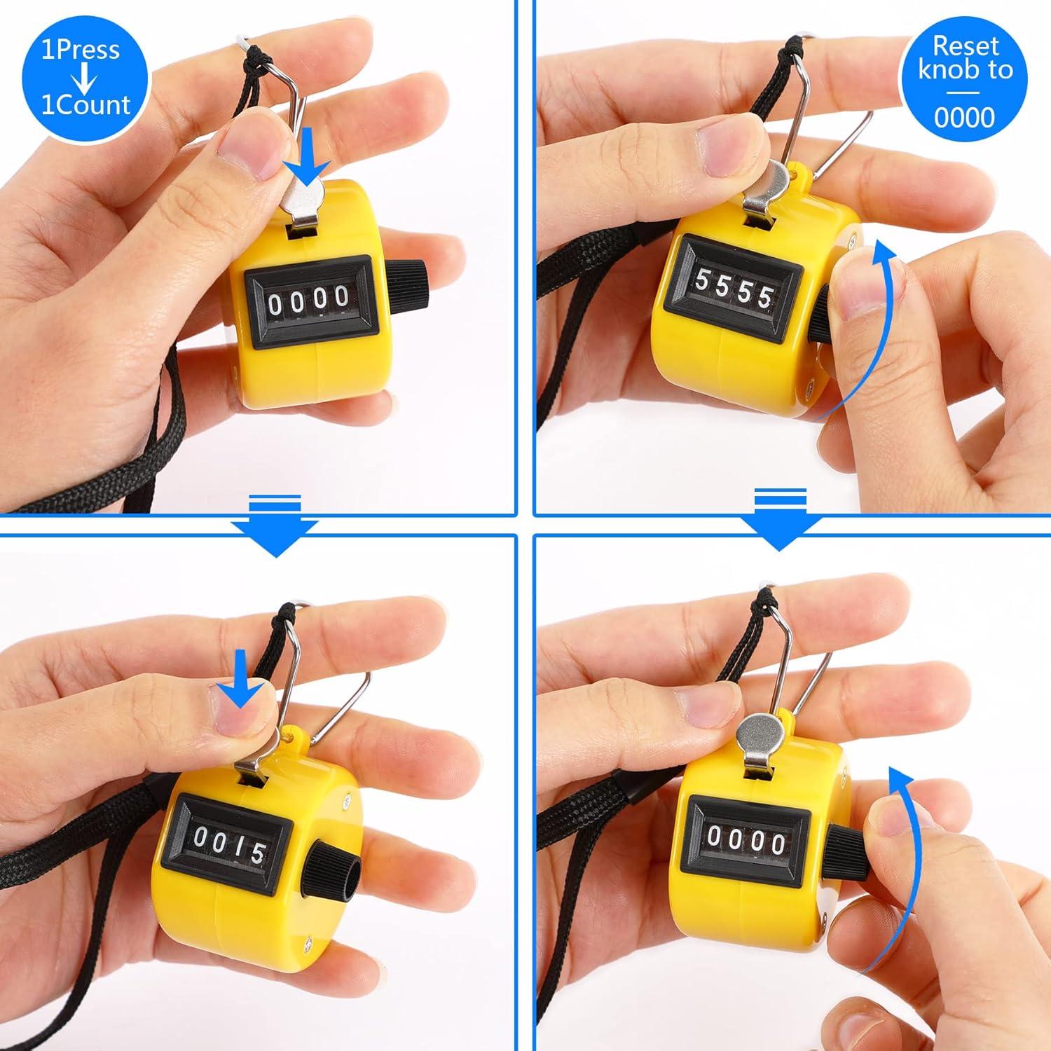 Contador Mecánico de Mano PETKNOWS 5 Piezas 4 Dígitos