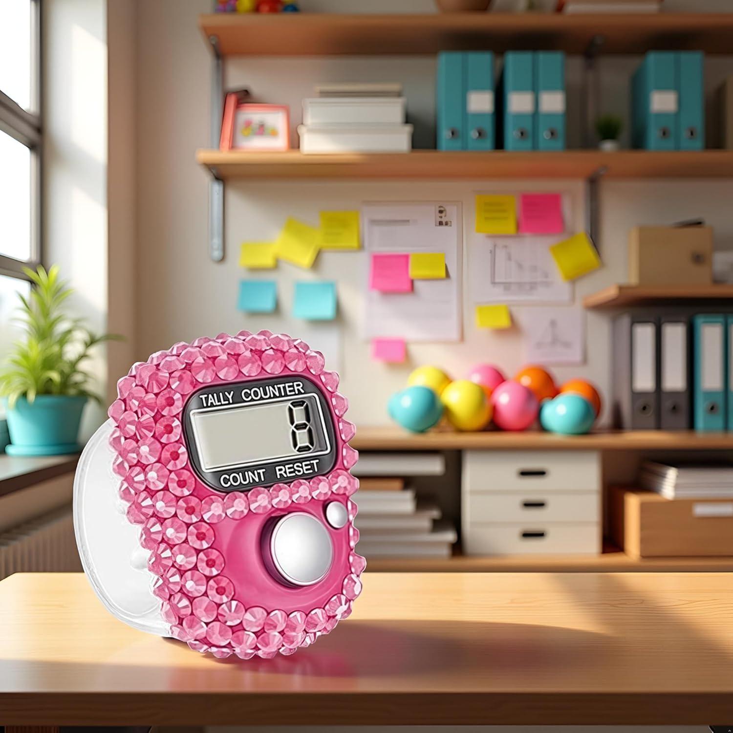 Contador Digital Portátil WLngtv Rosa con Pantalla LCD