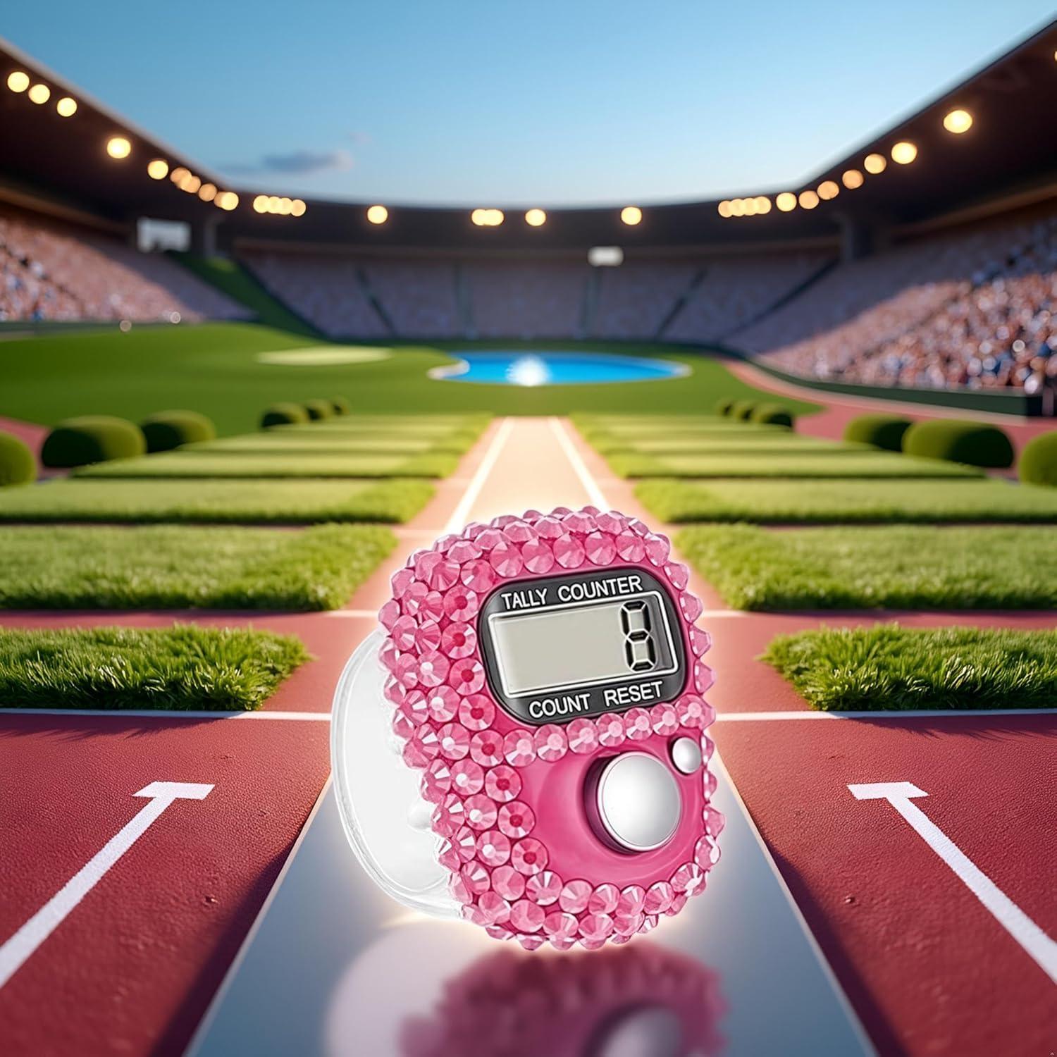 Contador Digital Portátil WLngtv Rosa con Pantalla LCD