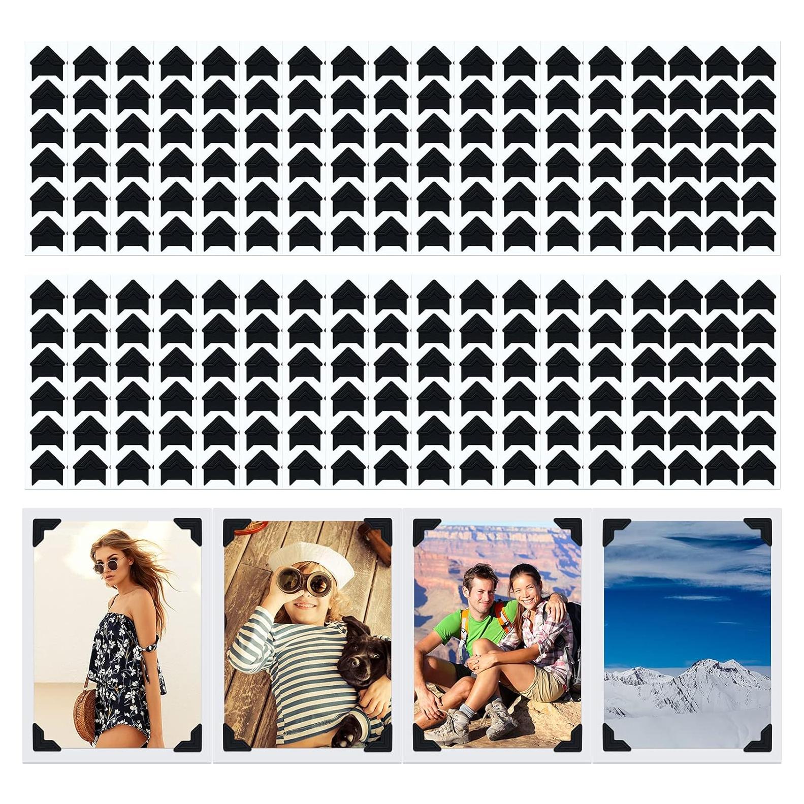 Esquinas de Foto Autoadhesivas Pajean 720 Piezas Negro