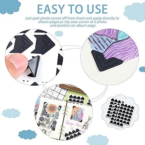 Esquinas de Foto Autoadhesivas Pajean 720 Piezas Negro