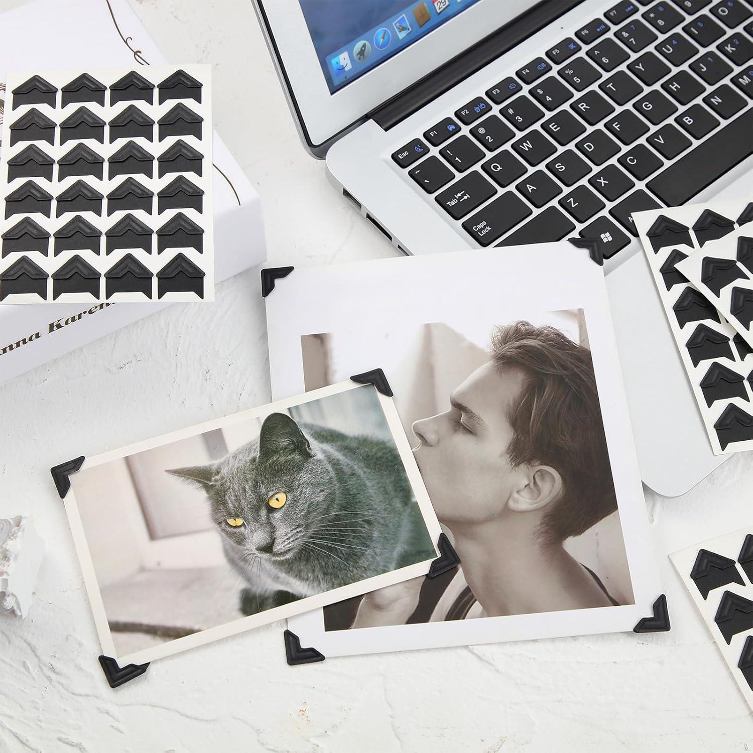 Esquinas de Foto Autoadhesivas Pajean 720 Piezas Negro