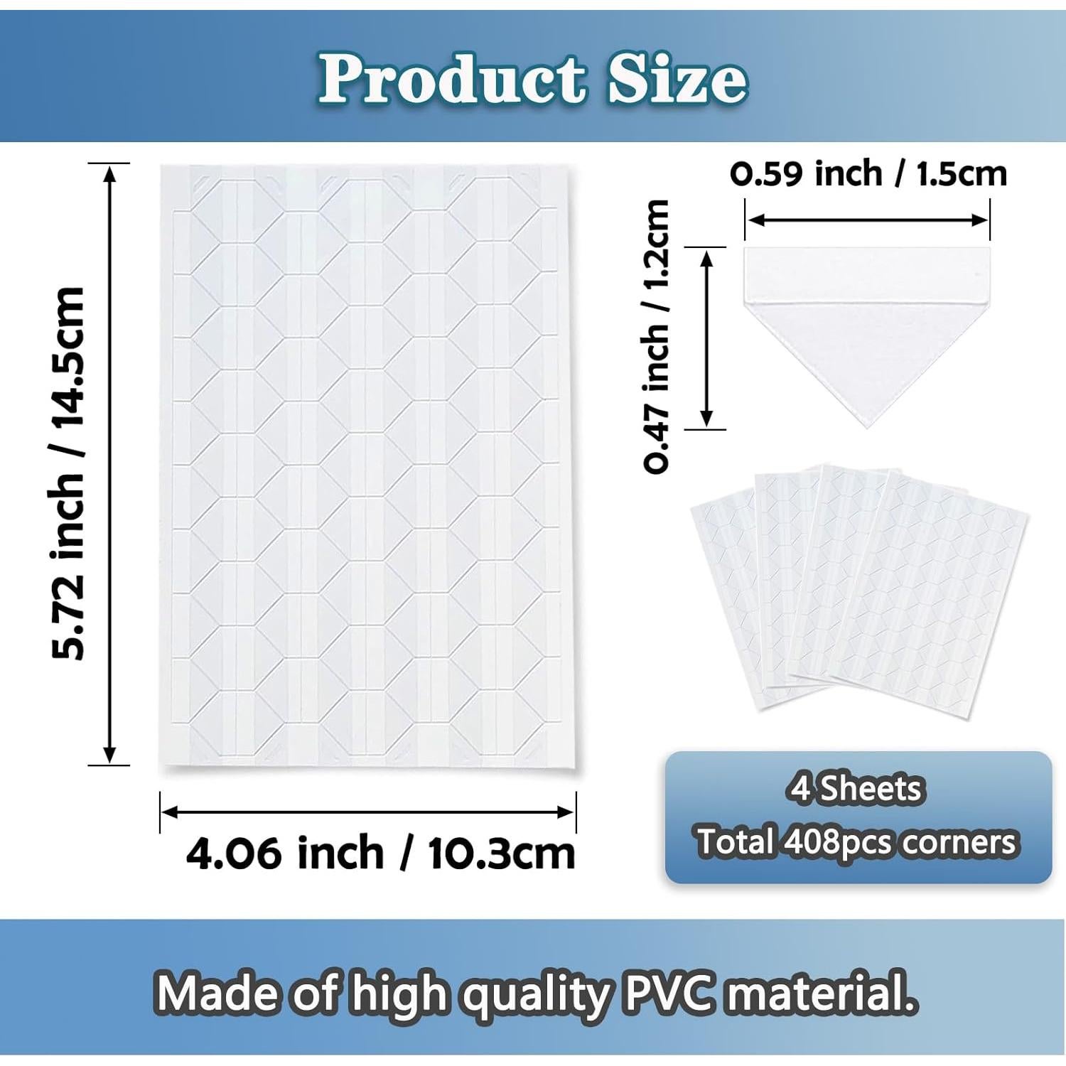 Esquinas de Foto Autoadhesivas Transparentes 408pcs - Scrapbooking