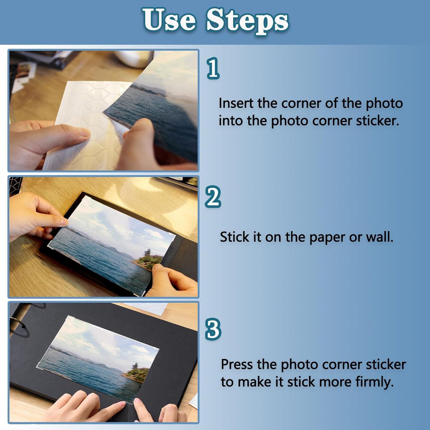 Esquinas de Foto Autoadhesivas Transparentes 408pcs - Scrapbooking