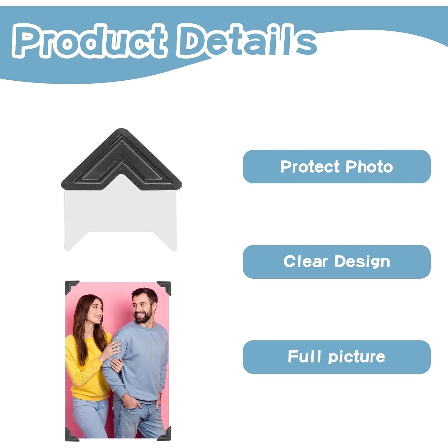 240 Esquinas de Foto Negras Autoadhesivas Abeillo 2x2cm