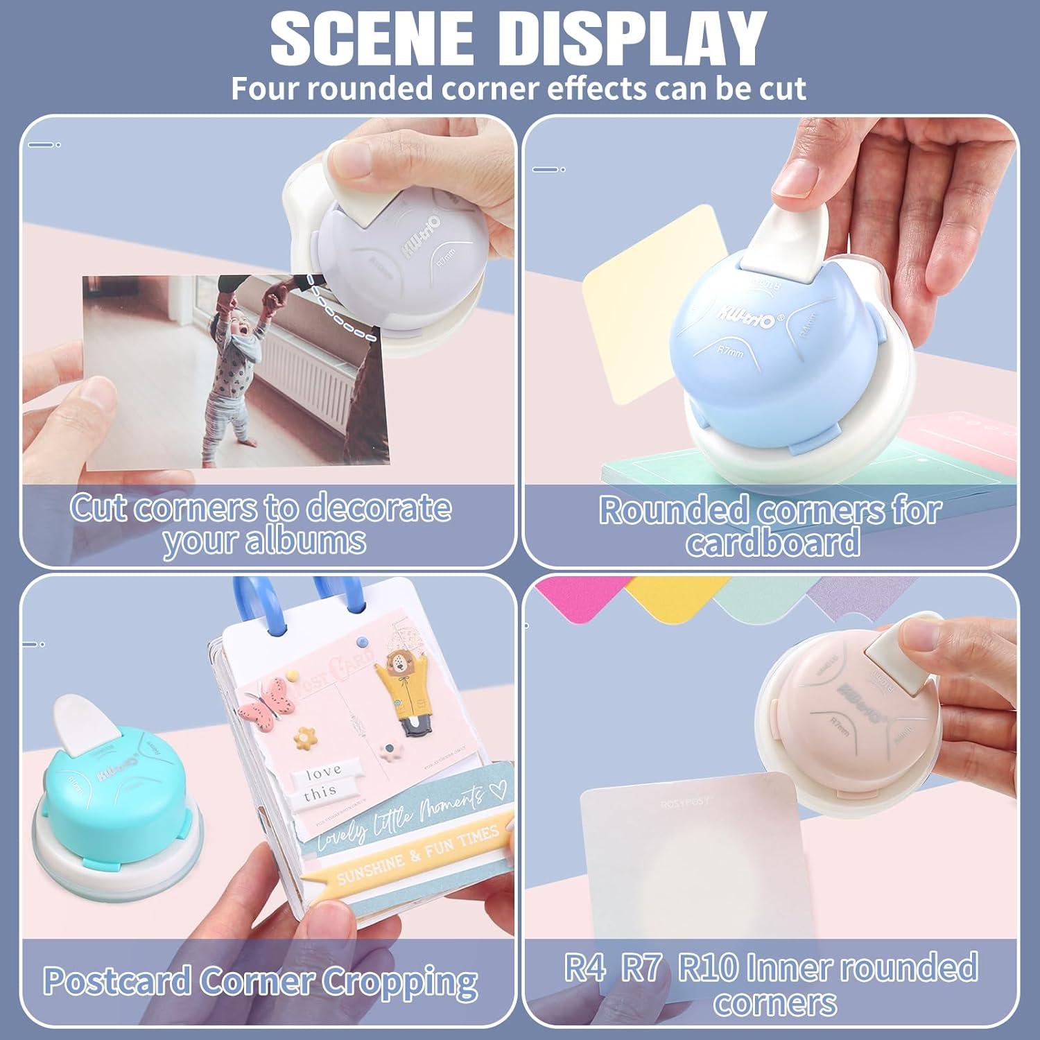 Perforadora de esquinas Kaluofan 2024 4 en 1 para manualidades