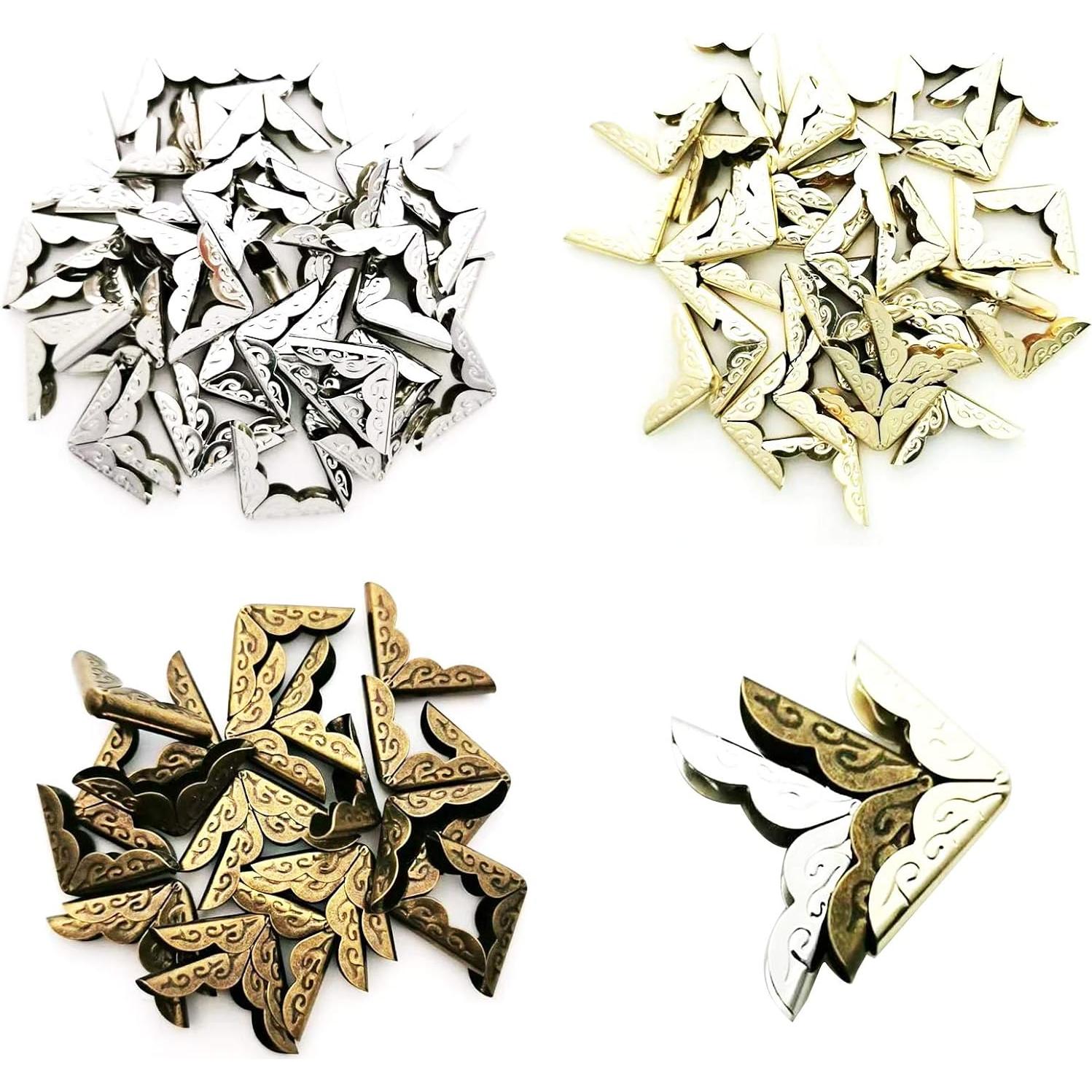 150 Protectores de Esquinas de Metal HanyHere para Libros